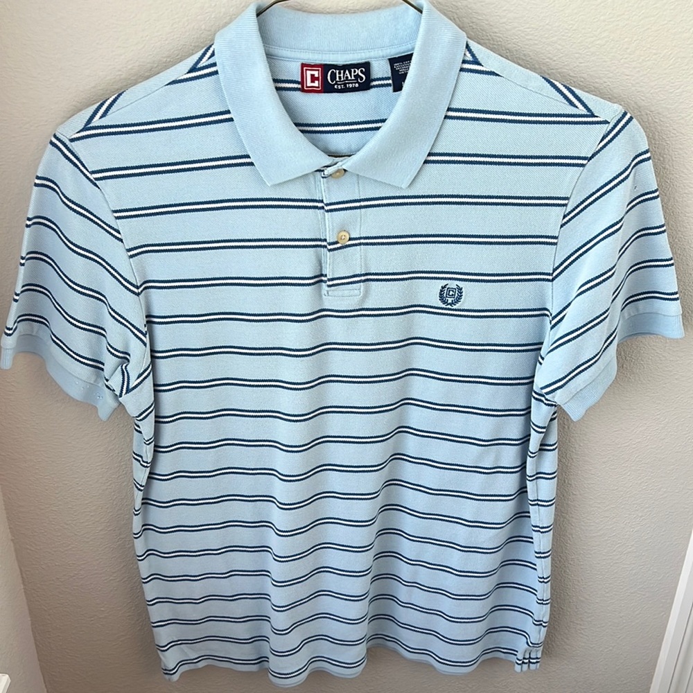 CHAPS Polo Style Shirt - Men’s L/G - Blues/White - GUC